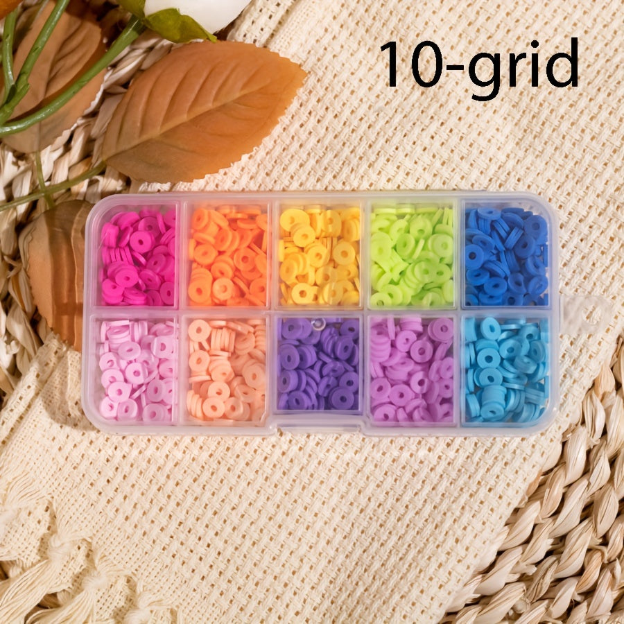 Polymer Clay Beads for Jewelry Making 6mm Flat Round Assorted Colors 10/15/17/24/28 Grids