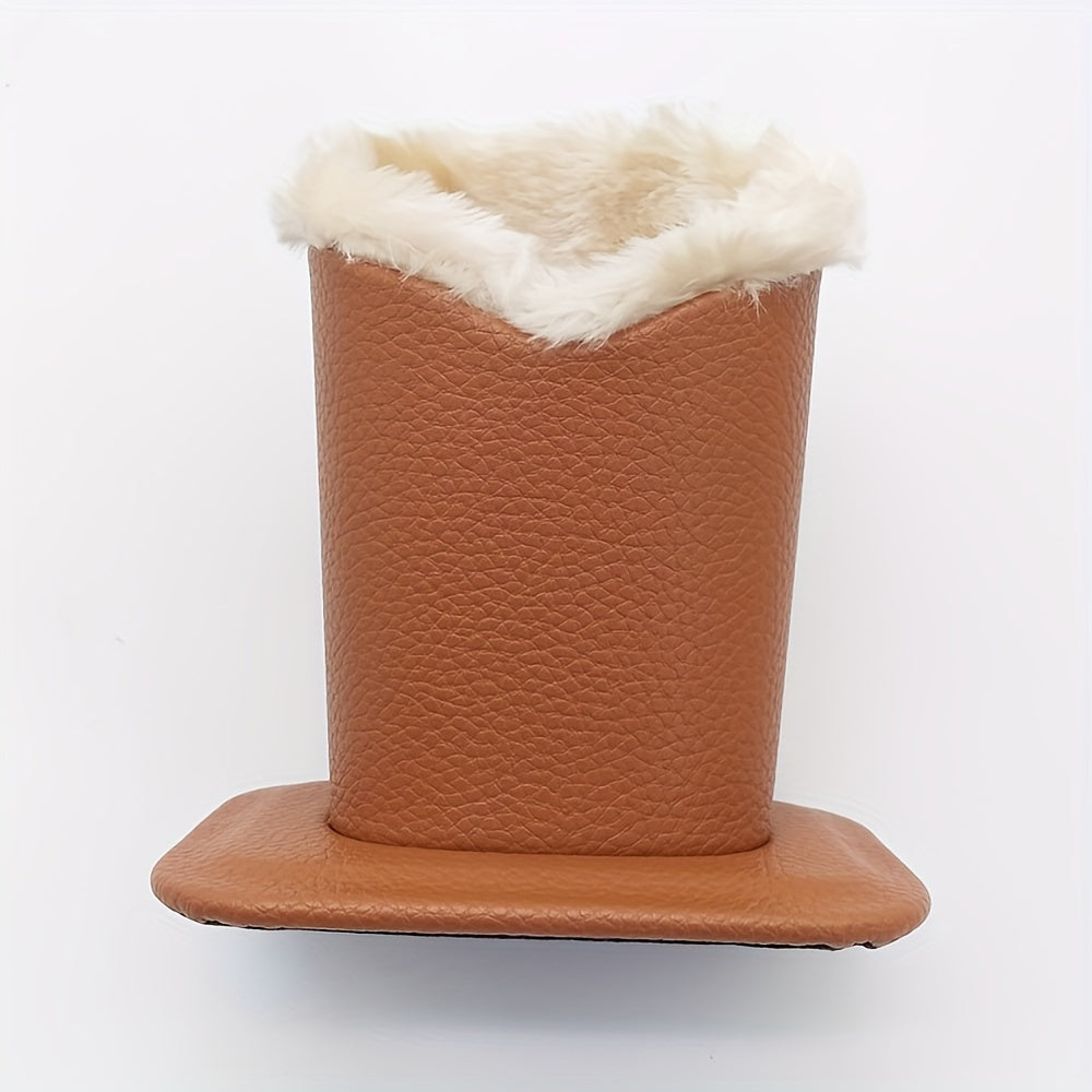 Искусственный кожаный настольный органайзер с мягким внутренним покрытием из искусственного меха для очков и кистей для макияжа, коричневый или черный