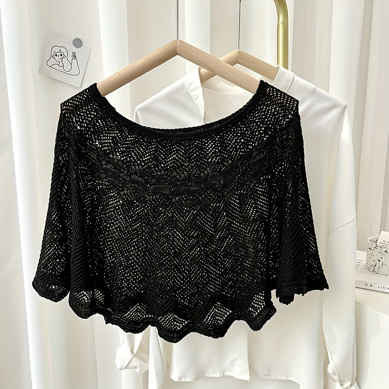 Qo'llar uchun shifonli shalvli sharf, ruffles bilan, shamol o'tkazmaydigan, erkin kesimli kardigan