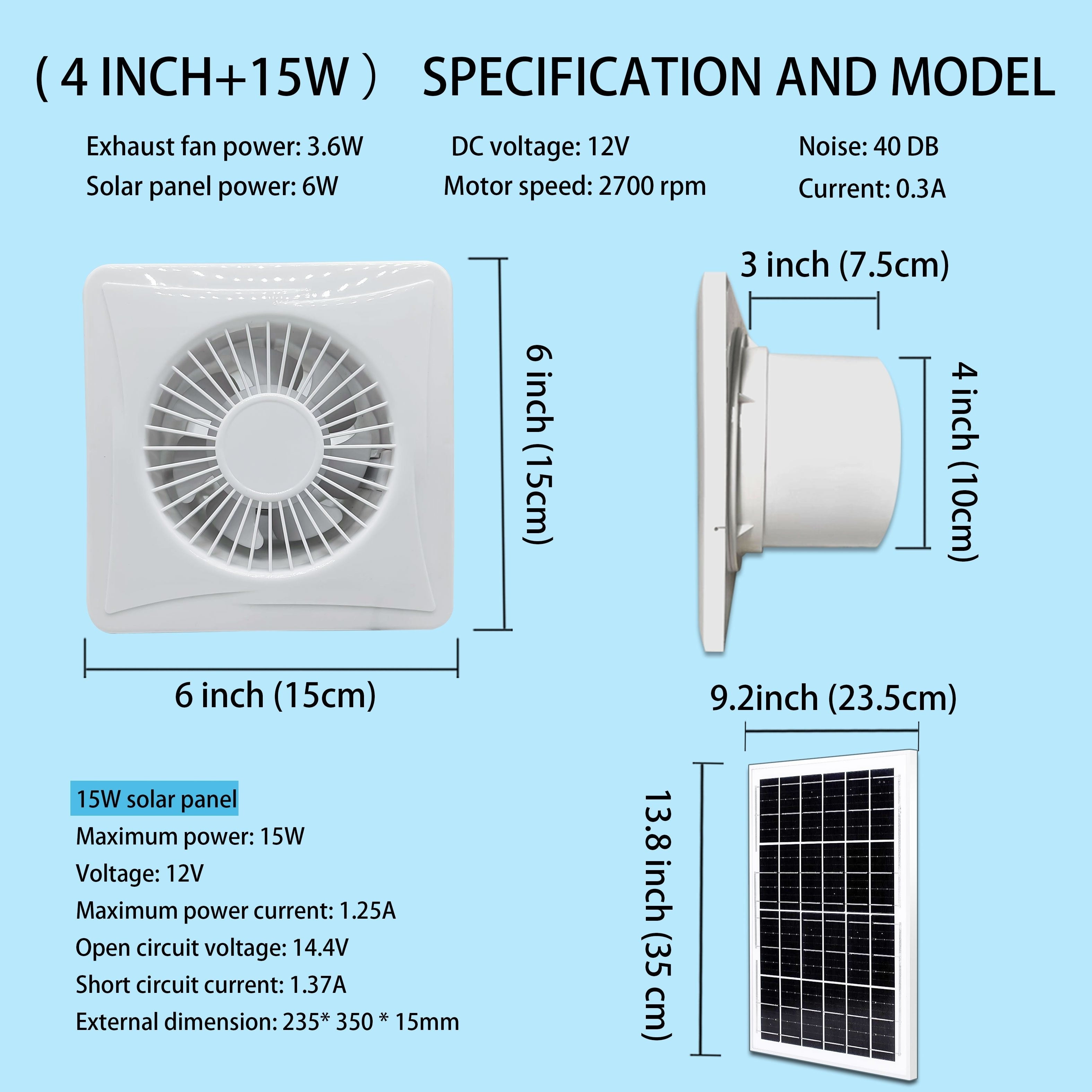 25W Solar-Powered Exhaust Fan with 4000mAh Battery for Greenhouses Sheds Chicken Coops Pet Houses