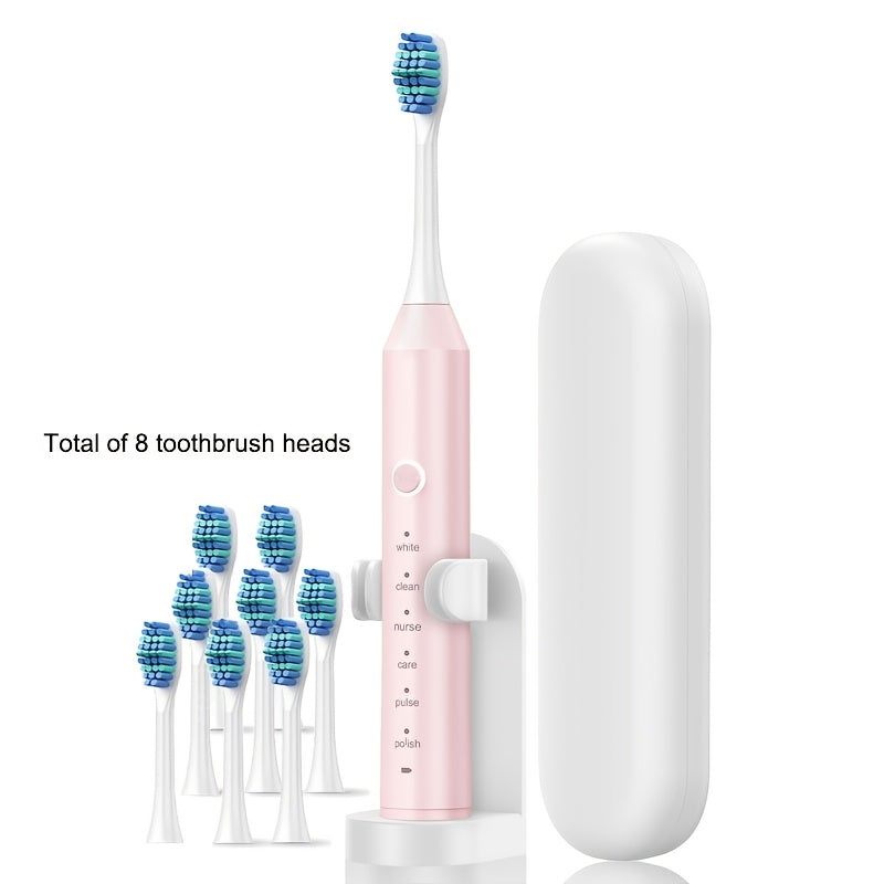 Взрослая электрическая зубная щетка с 6 режимами, перезаряжаемая, мягкая щетина