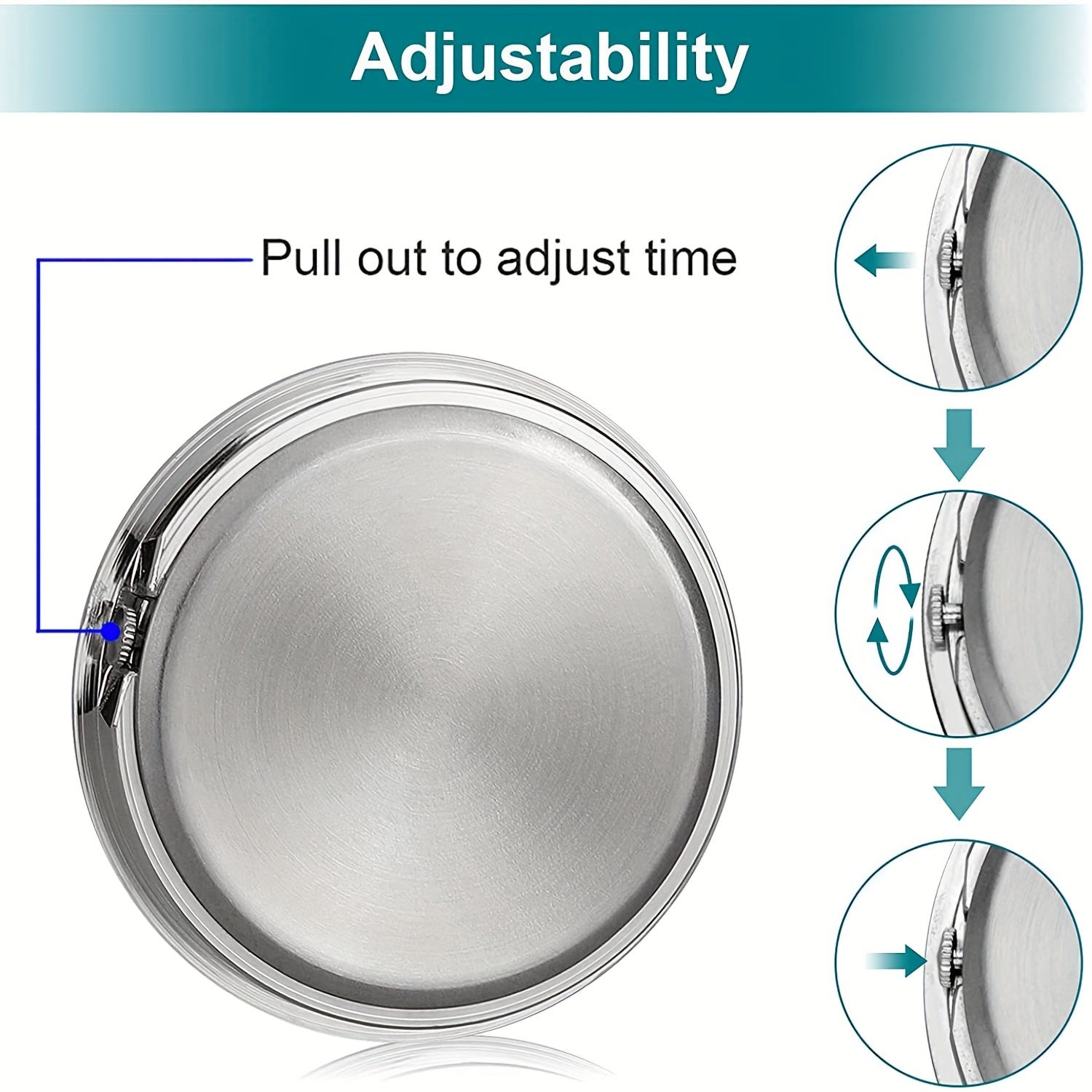 Decorative Car Dashboard Clock Non-Rechargeable Quartz Stick-On Accessory