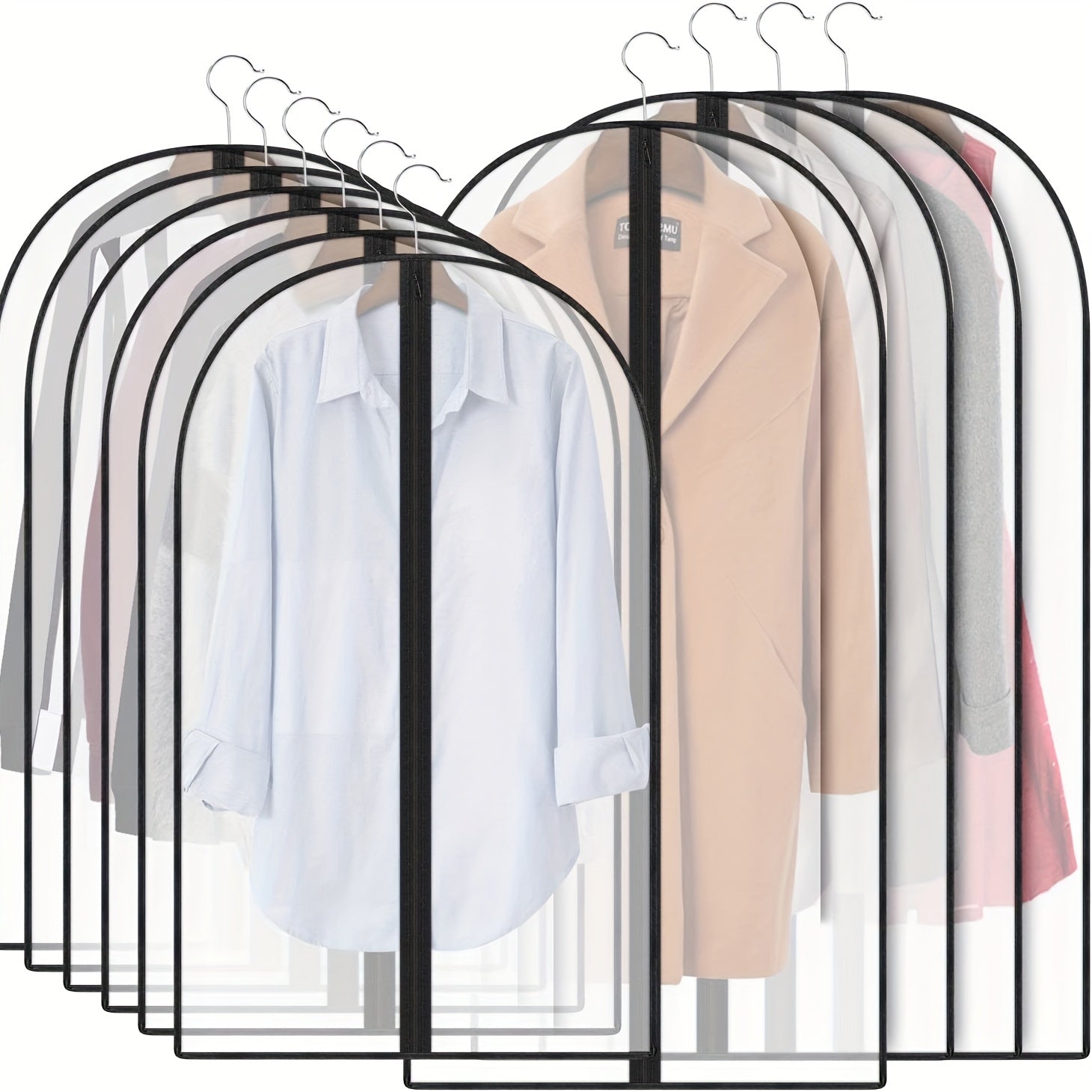 10 ta Shaffof Chang Qopqog'i Sumkalar Zipperlar bilan, Kiyimlarni Osish uchun, Kostyumlar, Kiyimlar va Palto saqlash uchun Ideal. Portativ Kiyim Sumkalari Changdan Himoya bilan, Yotoqxona, Kiyimlar, Garderob, Uy yoki Yotoqxona Tashkiliy uchun Mukammal.