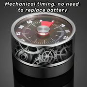 Stainless Steel oshxona taymer 60 daqiqalik mexanik hisoblagich, ikki tomonlama displey, qizil va oq