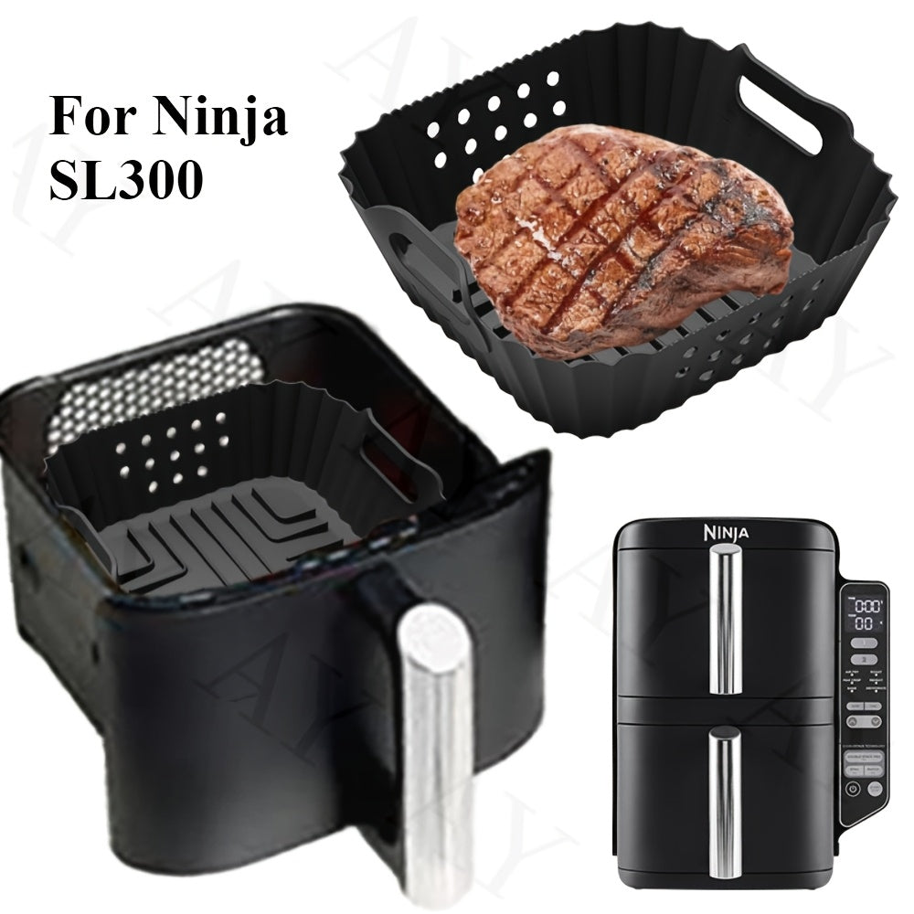 Kvadrat savatlar uchun silikondan tayyorlangan havo fritözining qoplamasi, yopishqoq bo'lmagan, issiqlikka chidamli, idish-tovoq mashinasida tozalash mumkin