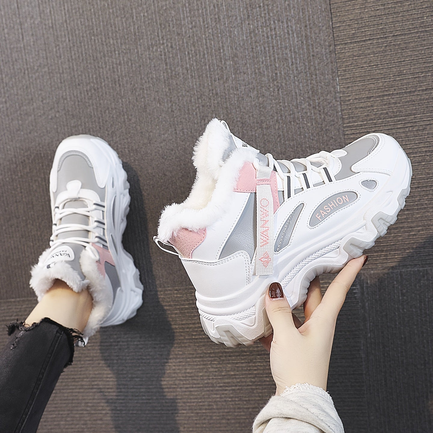 Women Plush Winter Ankle Boots Waterproof Warm Snow Shoes