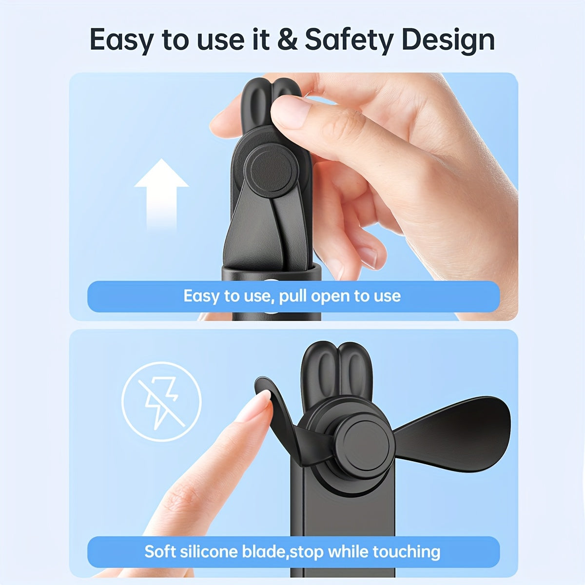 USB Rechargeable Mini Handheld Fan with LED Display, Portable Pocket Fan for Travel