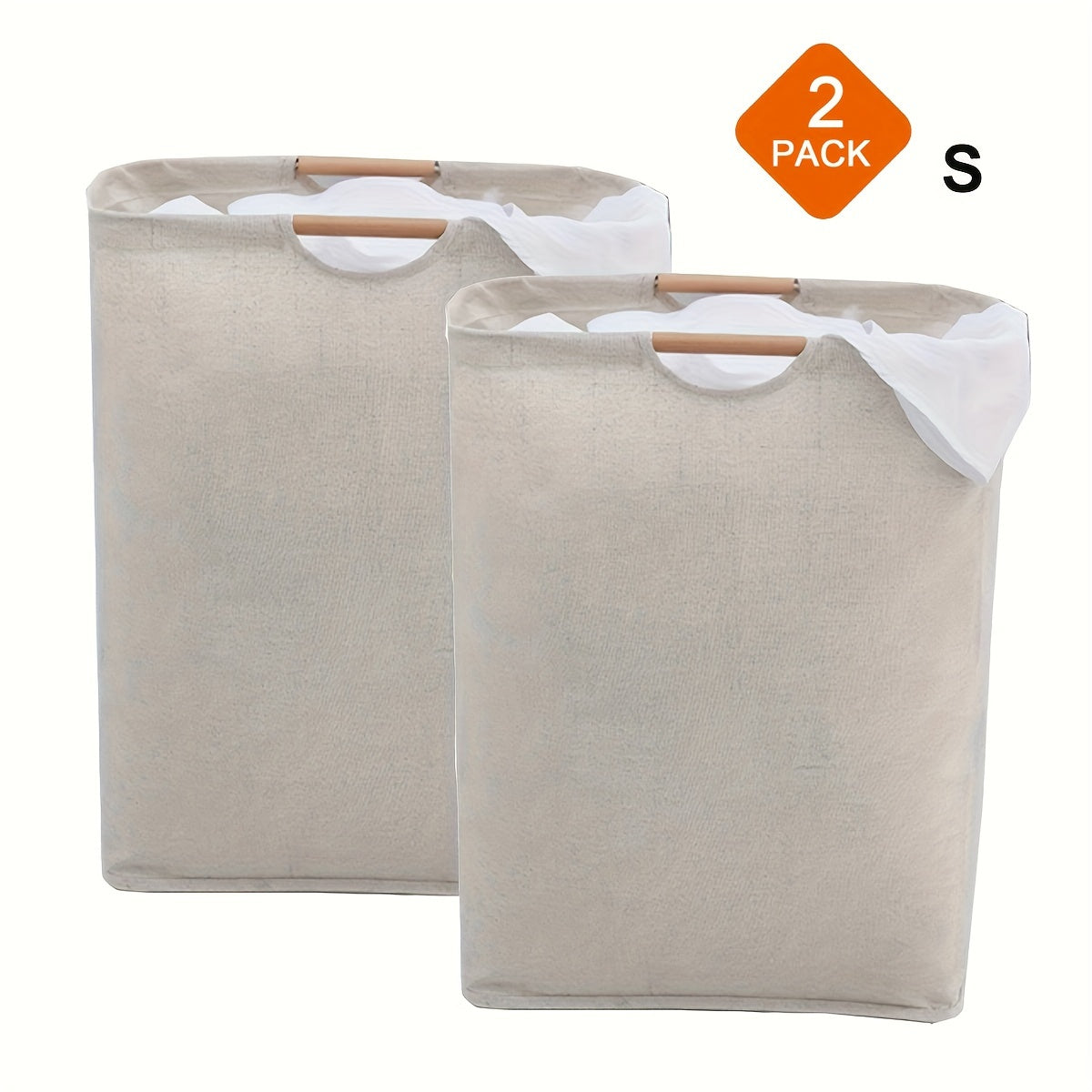 Large Foldable Waterproof Laundry Basket with Handles for Bedroom Bathroom Dorm 1 or 2 Pieces