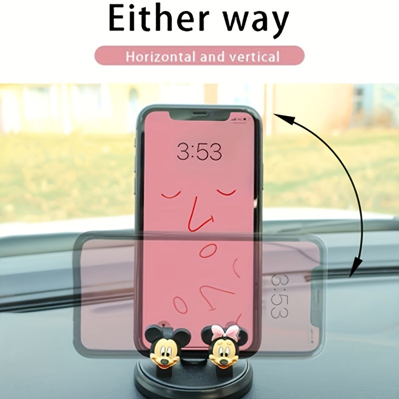 Car Phone Holder Rotatable Cartoon Design for Navigation Travel