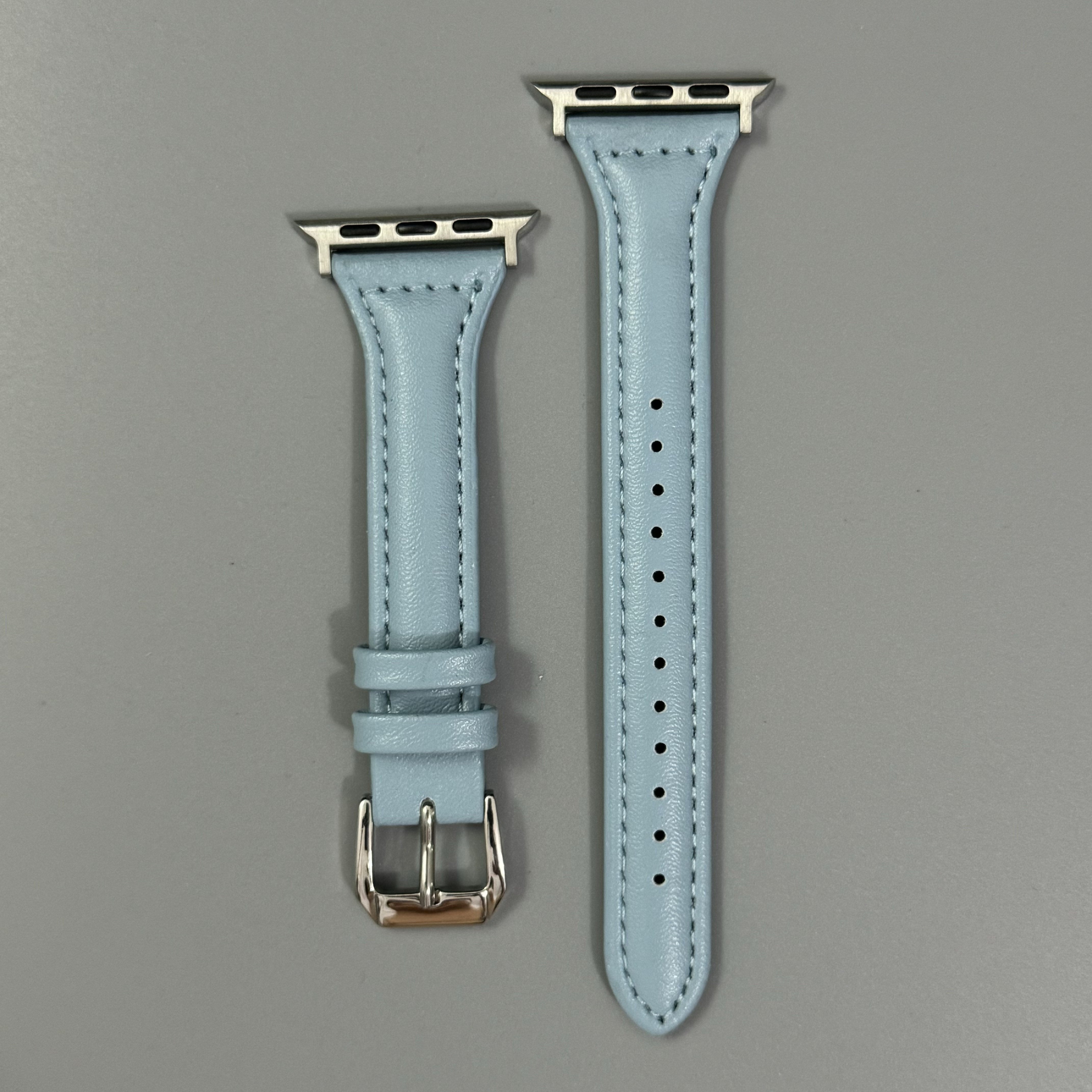 Ultra-Thin Synthetic Leather Watch Strap for iWatch Series 3 4 5 6 7 8 9 Ultra SE