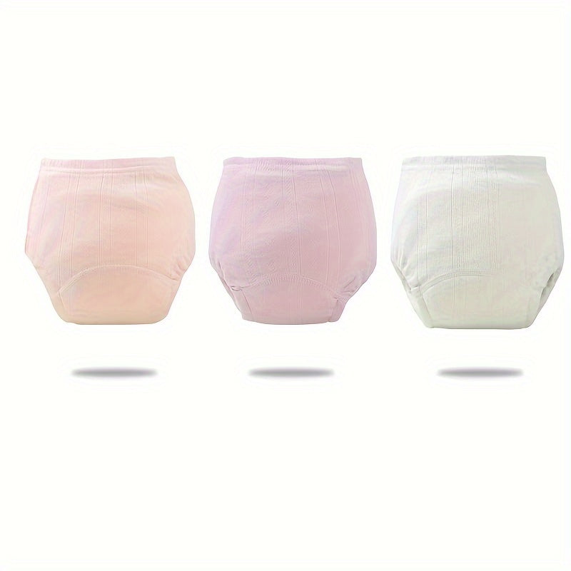 Set of 3 Cotton Cloth Diapers for Babies 0-3 Years Washable Leakproof Training Pants