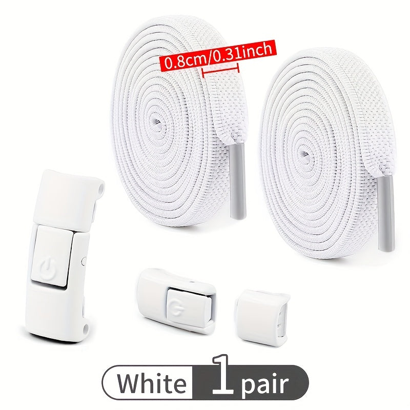 Unisex Elastic No-Tie Shoelaces 100cm Polyester Rainbow Comfortable