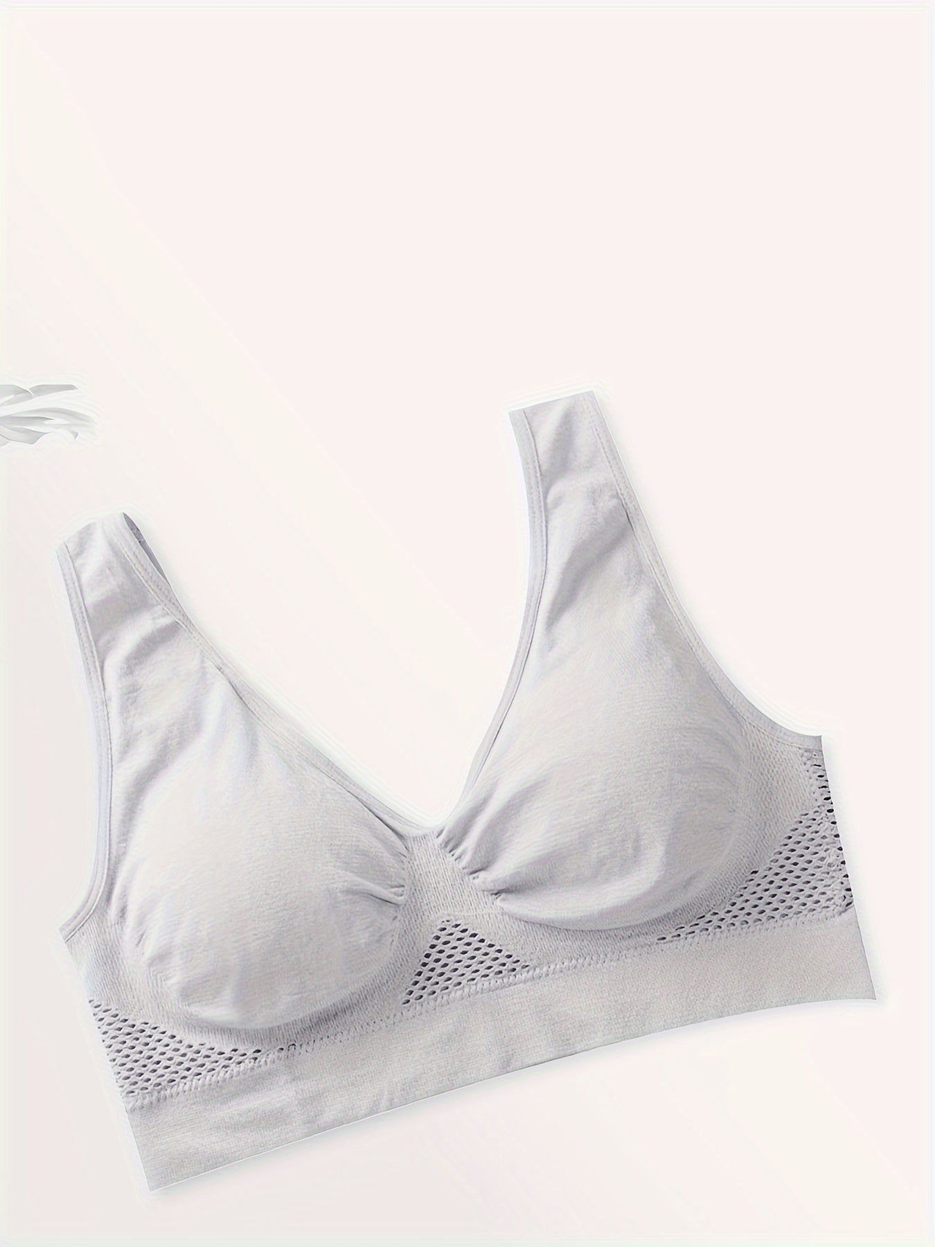 Women's Plus Size Sports Bra Crop Top Wireless Mesh Fitness Gym Running Sportswear