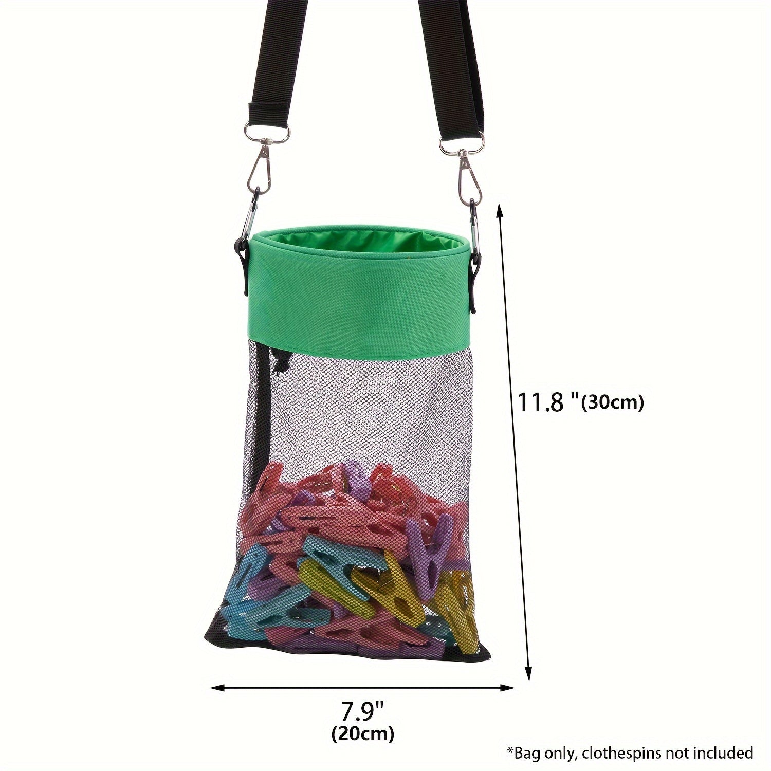 Hanging Mesh Clothespin Storage Bag Outdoor Organizer with Drawstring