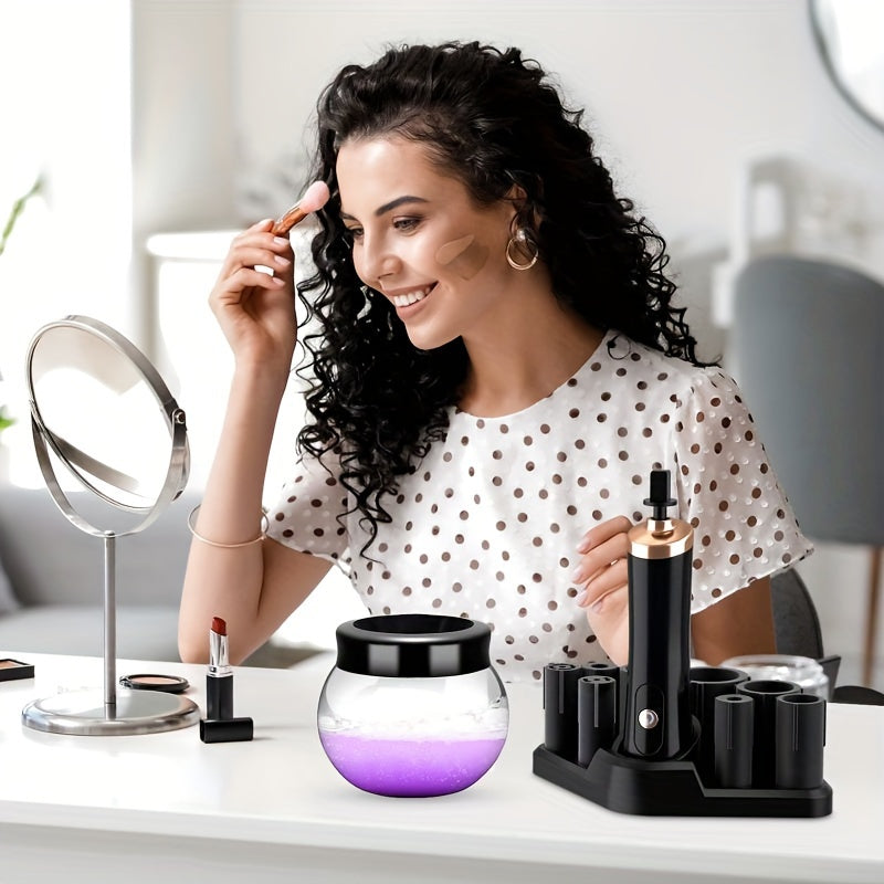 Electric Makeup Brush Cleaner Machine for All Sizes with Spinner and Accessories