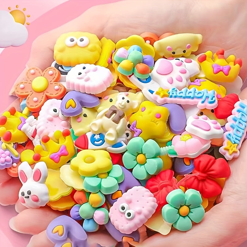 40 шт. милых мультяшных силиконовых наклеек для холодильника, телефона, термоса, декора