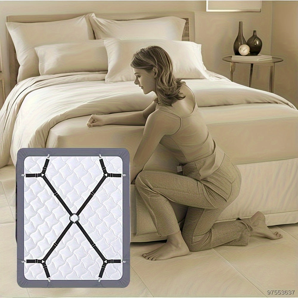 Household Bed Sheet Fixers With 8 Clips Adjustable Elastic Clips for Sofa and Tablecloths