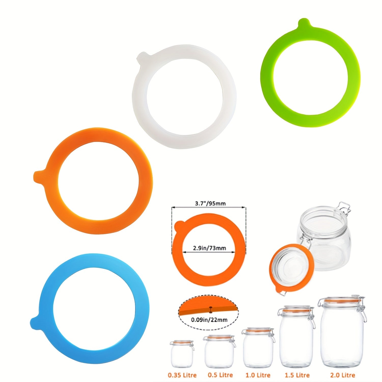 Reusable Silicone Seals for Mason Jars Leak Proof Durable Rubber Gaskets Replacement Rings