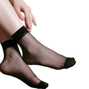 10 juft ayollar uchun shaffof bo'yniga qadar paypoqlar, bitta o'lcham