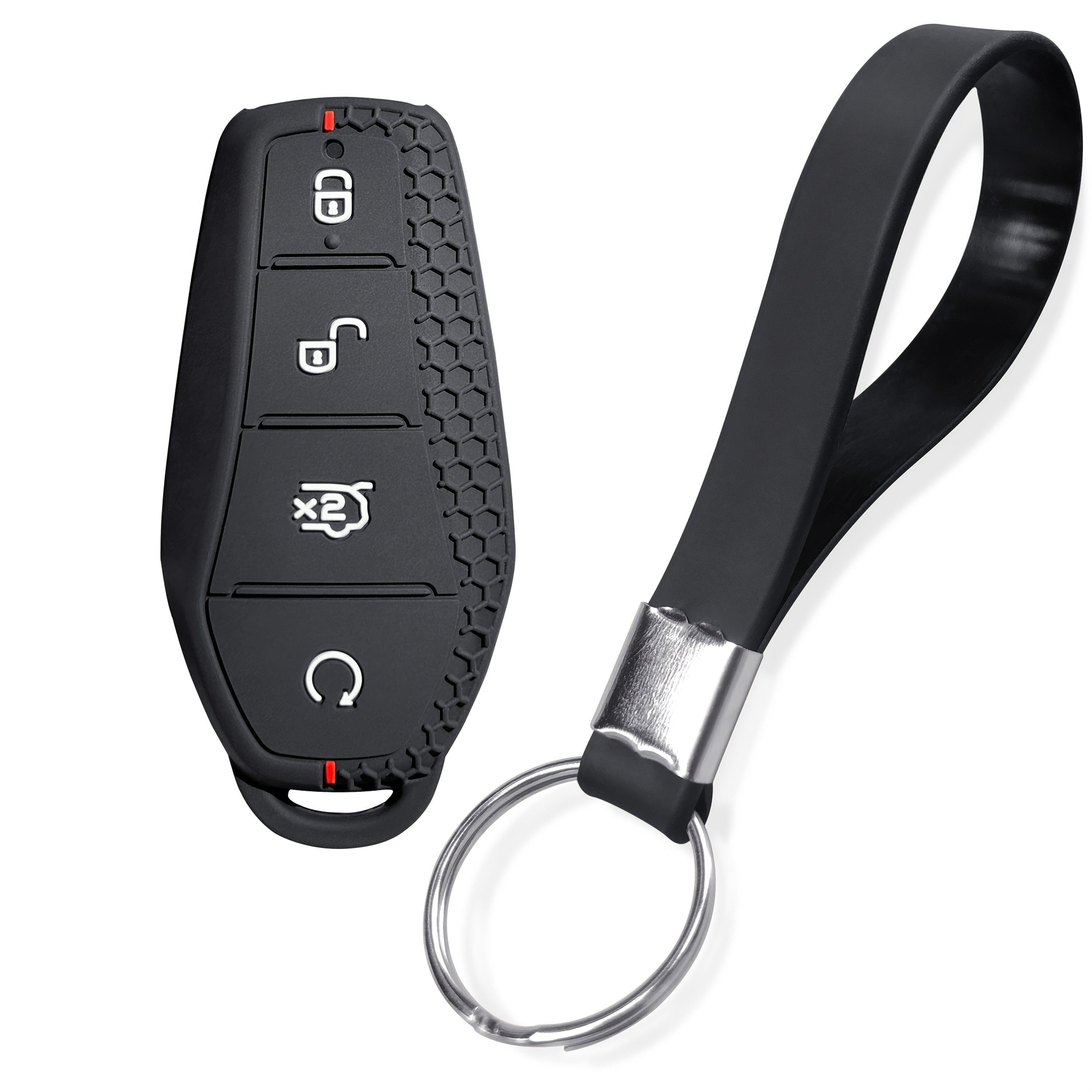 Silicone Car Remote Cover For EV Key Fob With Keychain Accessory