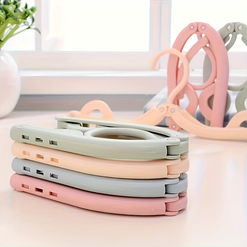 Set of 10 Heavy Duty Plastic Folding Hangers with Clips for Clothes and Accessories