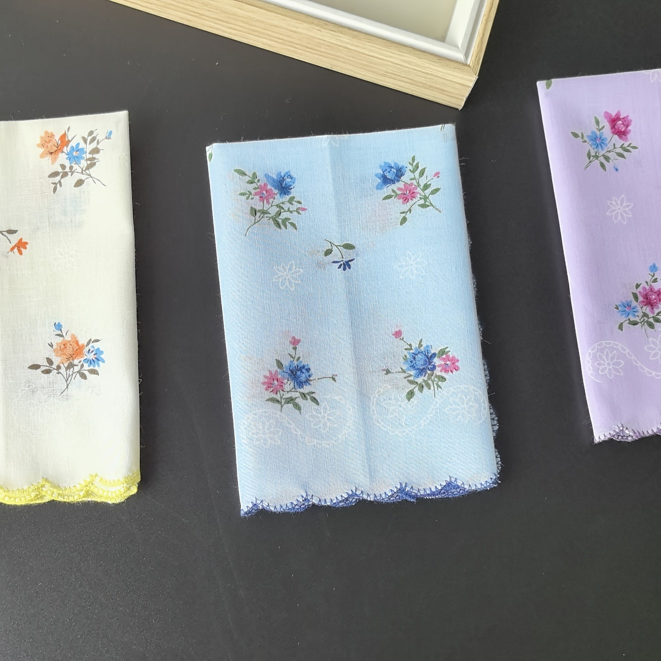 Women's Floral Cotton Handkerchiefs 6 Pack Washable Vintage Print