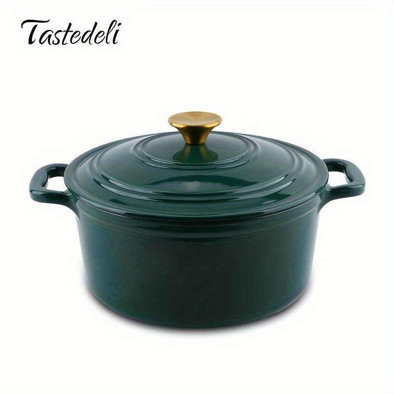 Кастрюля-утятница Tastedeli объемом 4,7 литра из эмалированного чугуна идеально подходит для приготовления, выпечки и подачи.