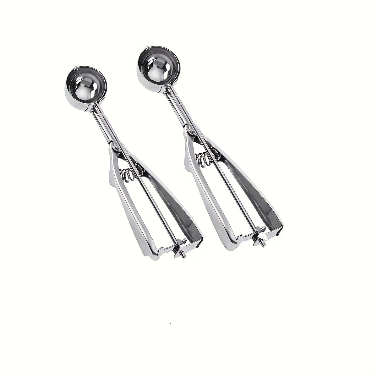 Set of 2 Stainless Steel Ice Cream Spoons with Trigger Release for Serving and Baking