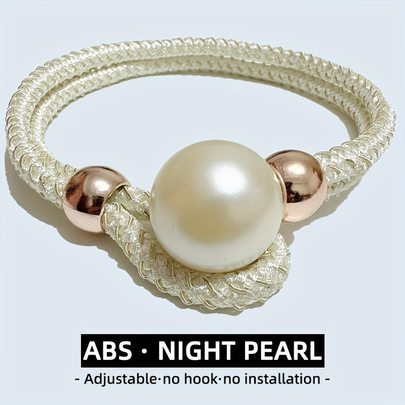 Set of 2 Faux Pearl Curtain Tiebacks Elegant Drape Holdbacks for Windows and Home Decor