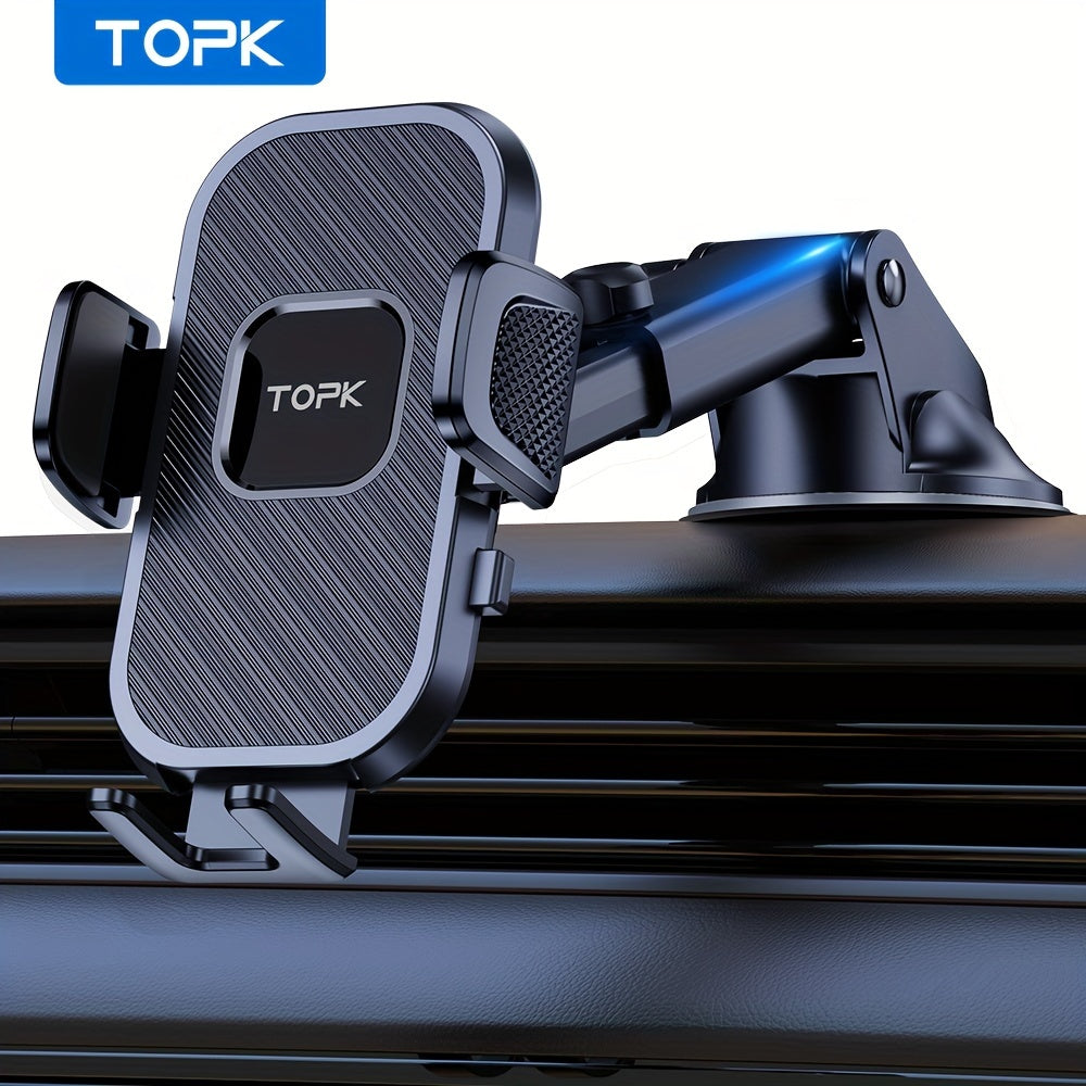 Soporte universal para coche en el tablero para teléfonos inteligentes, ajustable, negro