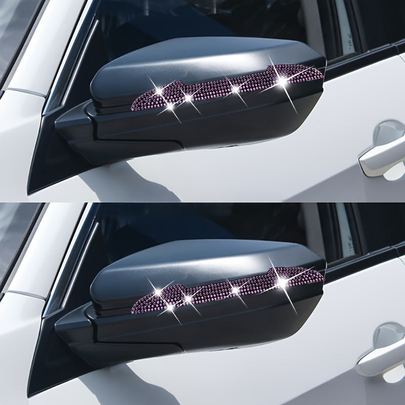 2pcs Car Door Edge Guards Rhinestone Plastic Anti-Scratch Collision Protectors