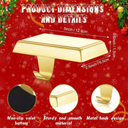 Multi-Functional Metal Fireplace Hooks for Holiday Decor Stockings Ornaments