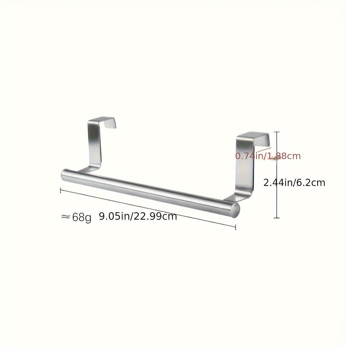 Perchero de acero inoxidable para puerta de armario de cocina colgador de trapos sin taladro