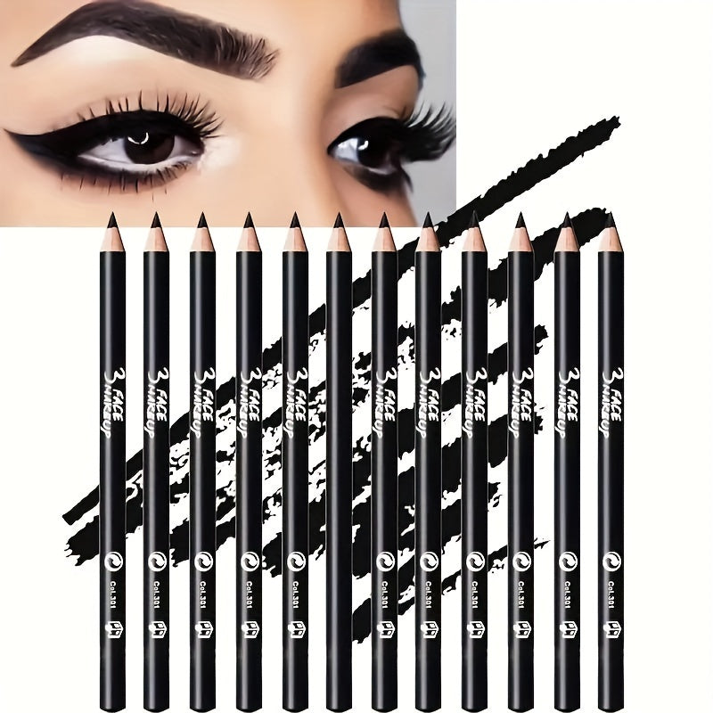 Women Black Waterproof Long-Lasting Eyeliner Pencil for Vibrant Eye Makeup