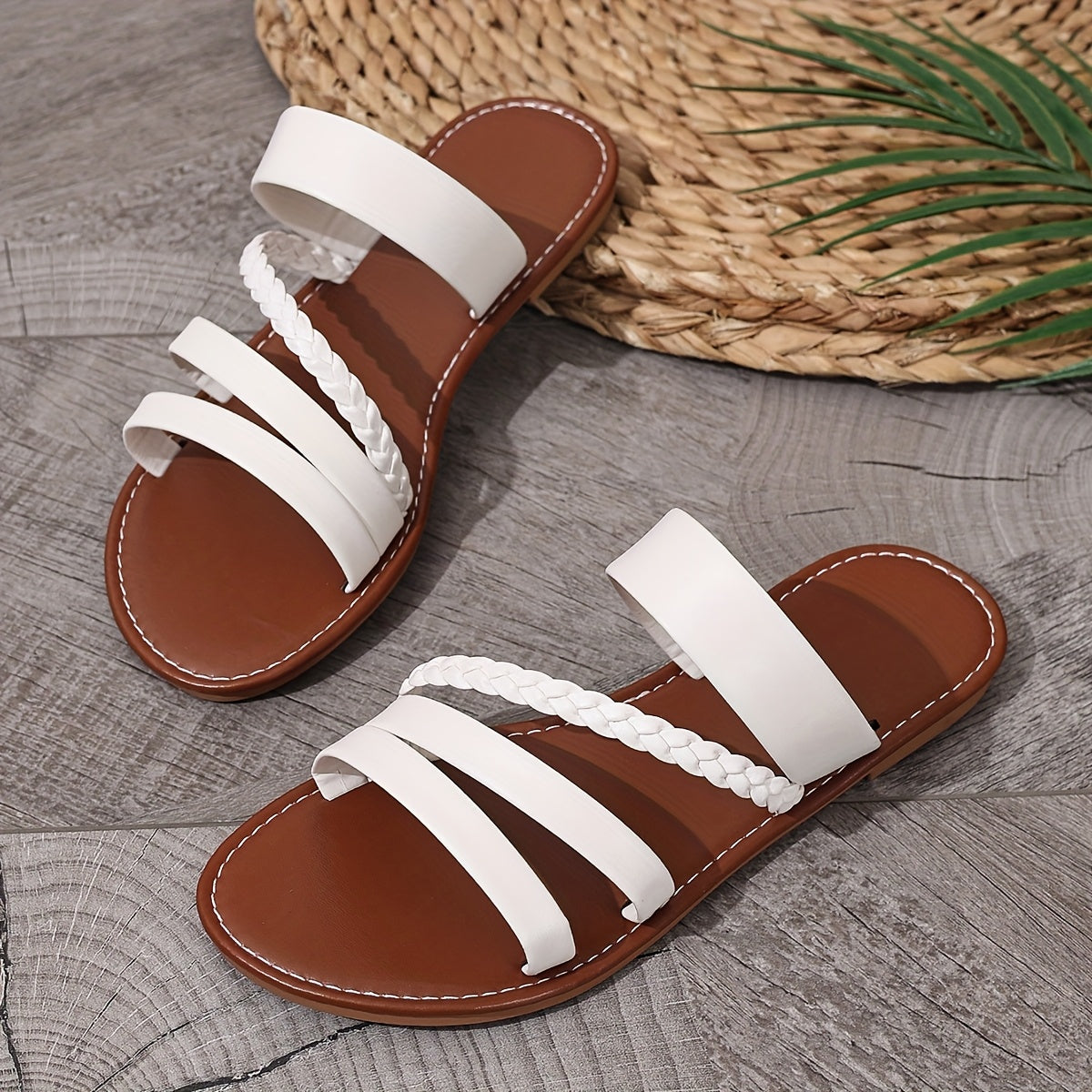 Women's Flat Sandals Leather Comfortable All-Season Footwear
