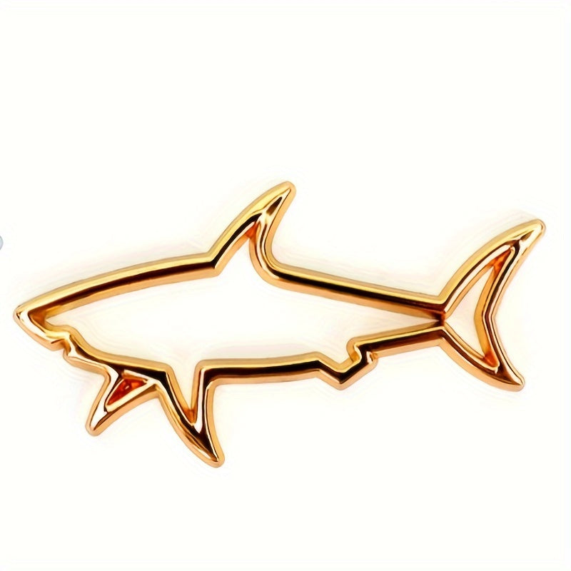 Hollow Metal Shark Car Badge Decal Decoration for Trunk Motorcycle Accessories