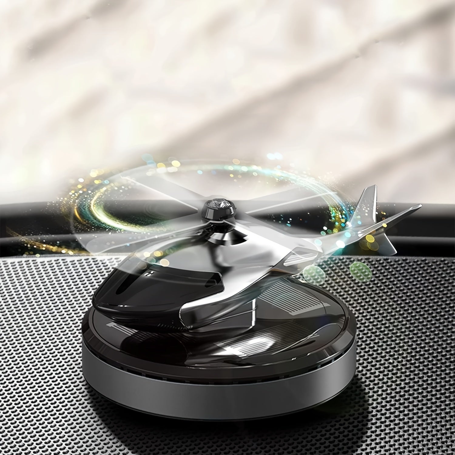 Solar Rotary Helicopter Car Air Freshener Long-Lasting Fragrance Interior Decor