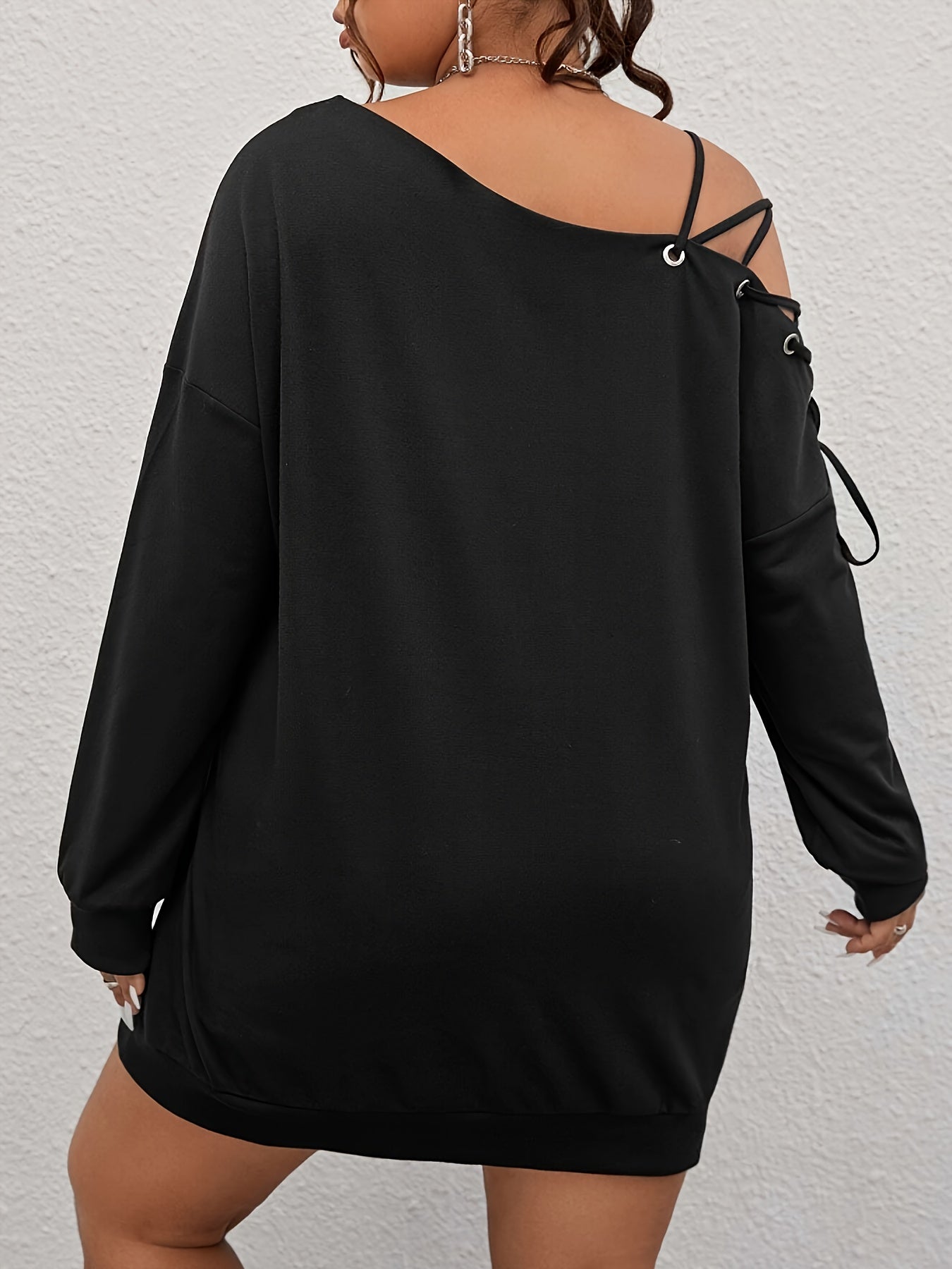Women's Long Sleeve Polyester T-Shirt Elegant Solid Color Relaxed Fit