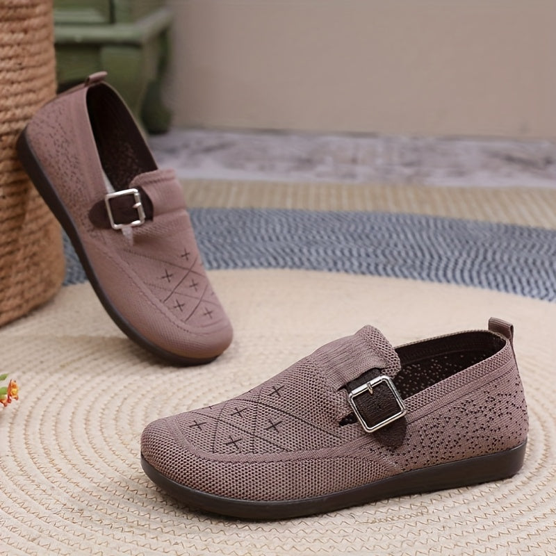 Women's Slip-On Flats Breathable Fabric Comfortable Walking Shoes