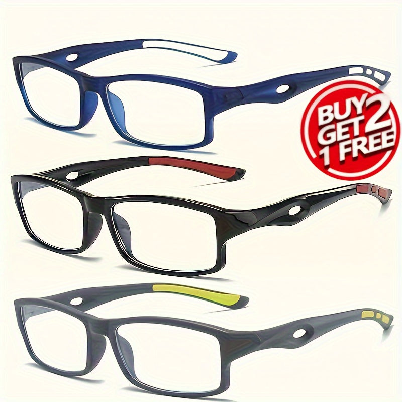 Juego de 3 gafas de lectura ultraligeras para personas de mediana edad y mayores, antideslizantes y anti-fatiga