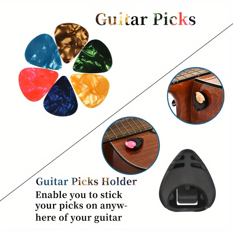 13-Piece Guitar Accessories Set with Capo Tuner Plectrums and Holder for Beginners