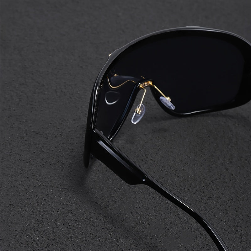 Gafas deportivas de gran montura para hombre con una sola lente, a prueba de viento y polvo, para ciclismo al aire libre, moda y protección ocular