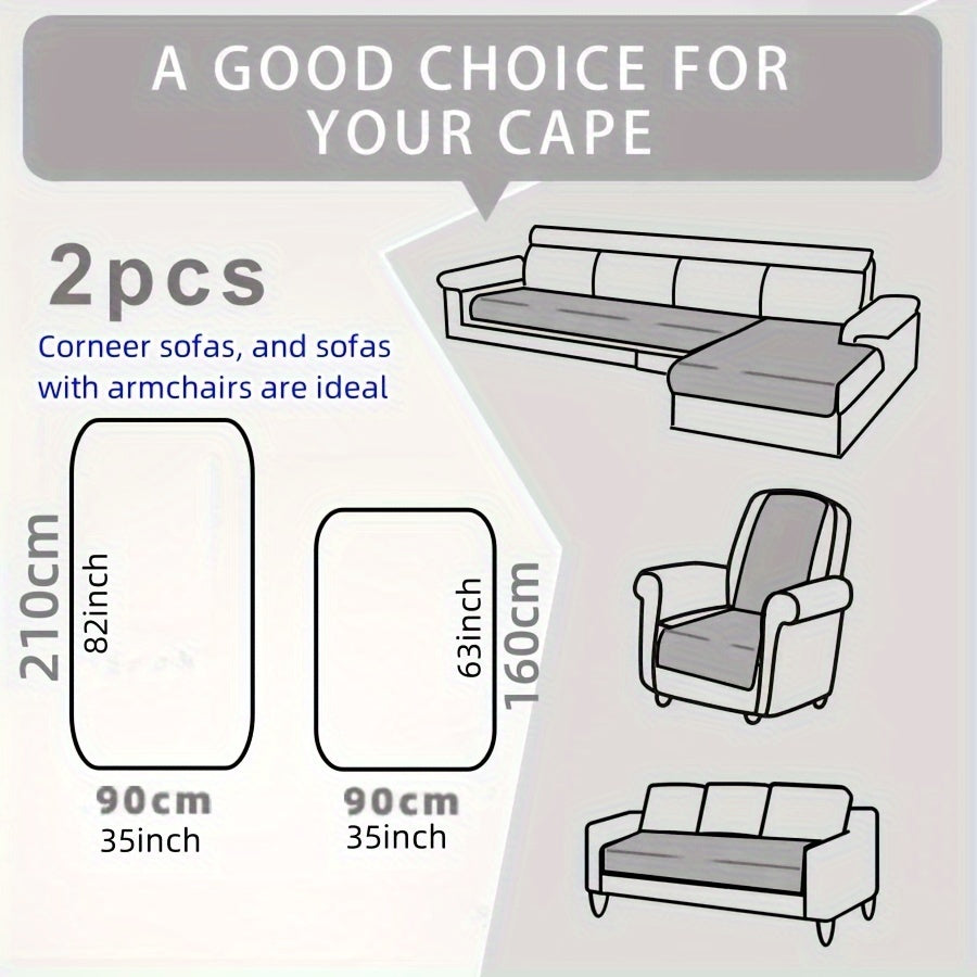 Геометрические круговые стеганые чехлы для диванов с нескользящей поверхностью - набор из 2 штук, дружелюбные к домашним животным, машинная стирка, полиэстер, совместимы с угловыми диванами, защита для гостиной