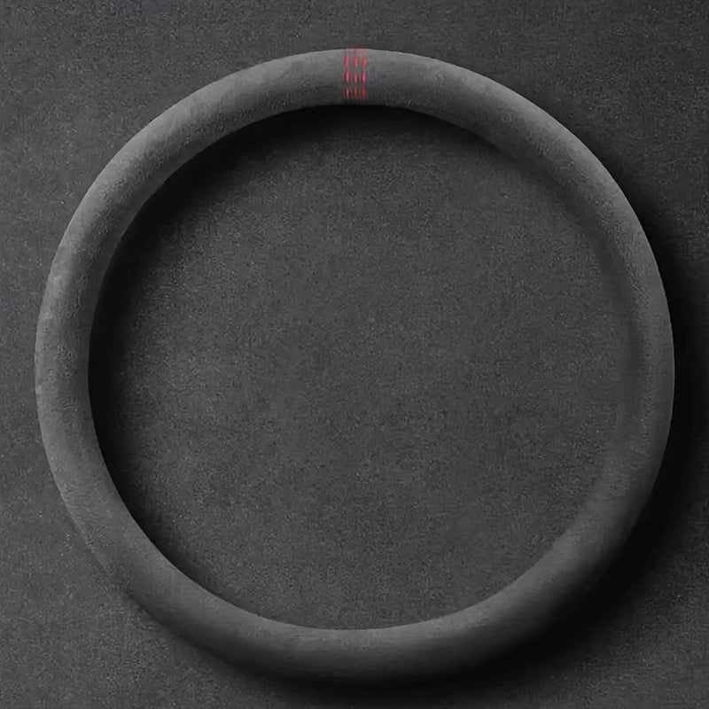 Universal Breathable PU Leather Steering Wheel Cover Anti-slip D-Shaped Round