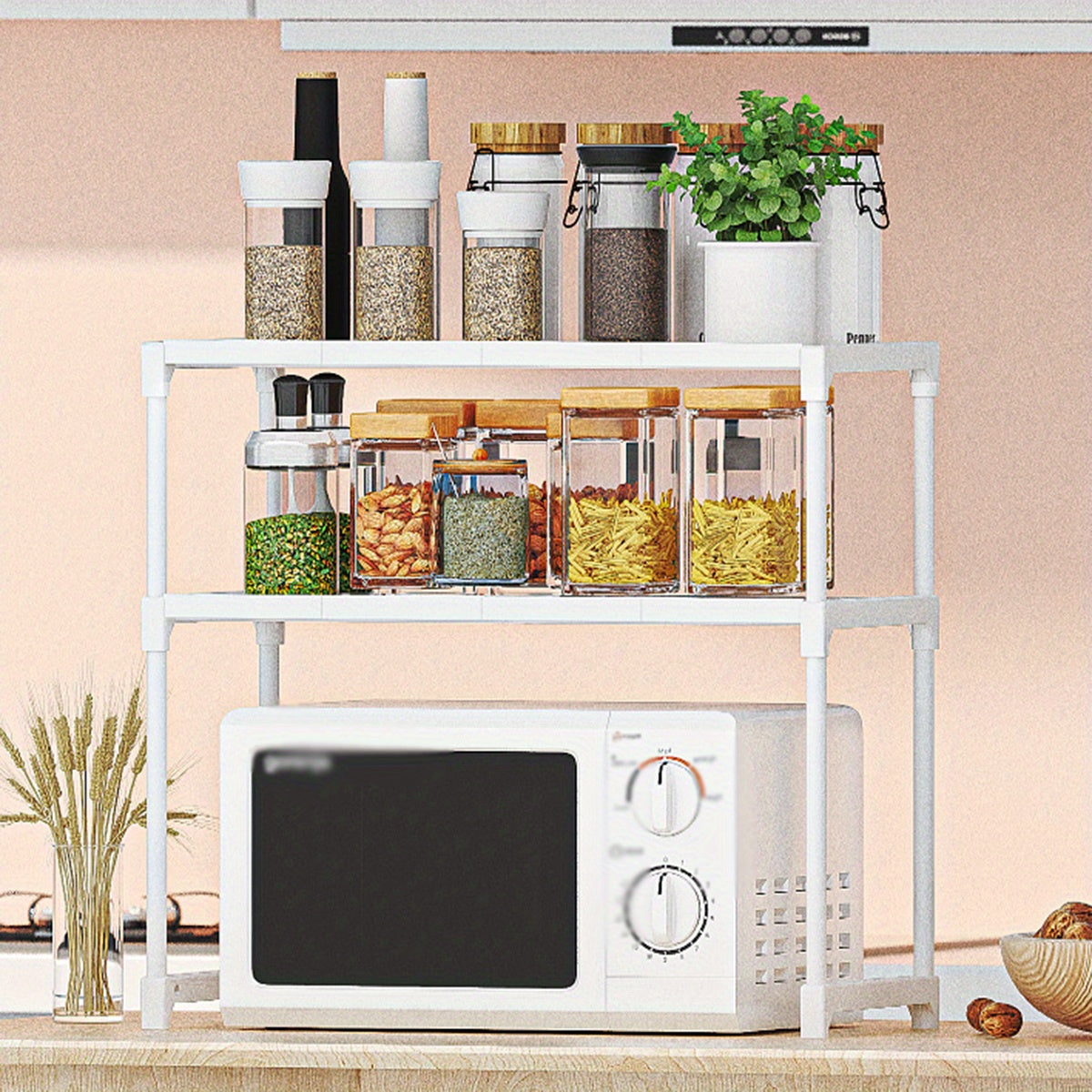 Ko'p qatlamli moslashuvchan oshxona tashkilotchisi - uy va restoran sharoitida mikroto'lqinli pech, pech va ziravorlarni saqlash uchun ideal