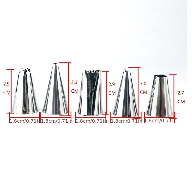 48-Piece Stainless Steel Icing Piping Tips Set for Cake Decorating Baking Supplies