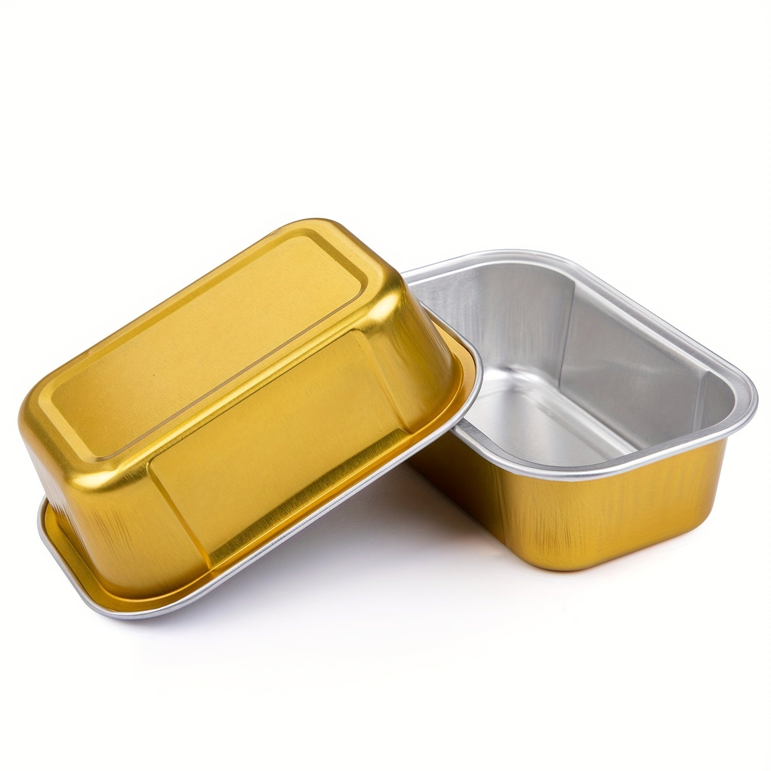 Pack de 20 copas mini cuadradas de aluminio coloridas para postres de 10.92x7.11 cm con tapas