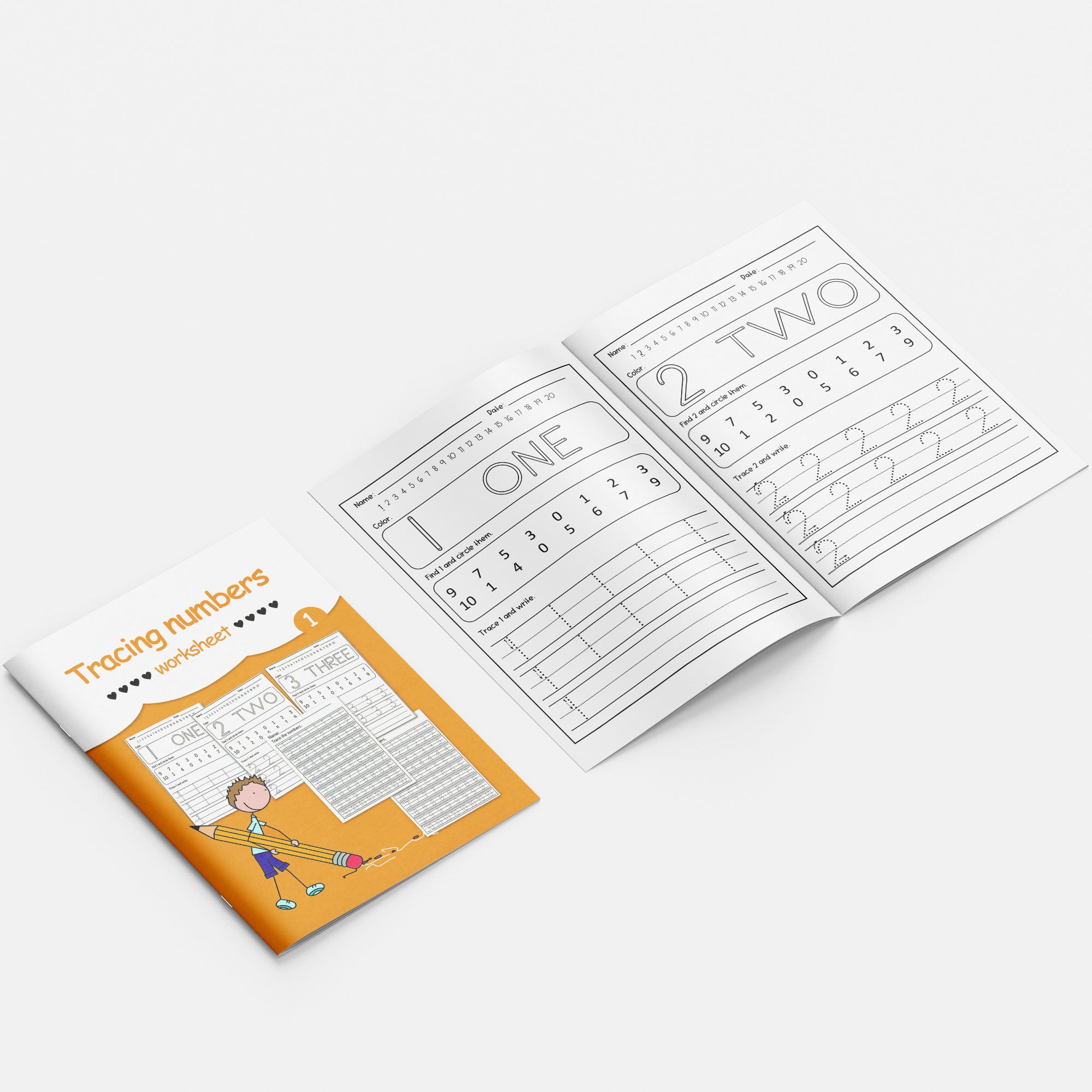 Детская книга для раскрашивания и практики чисел для обучения счету и цветам