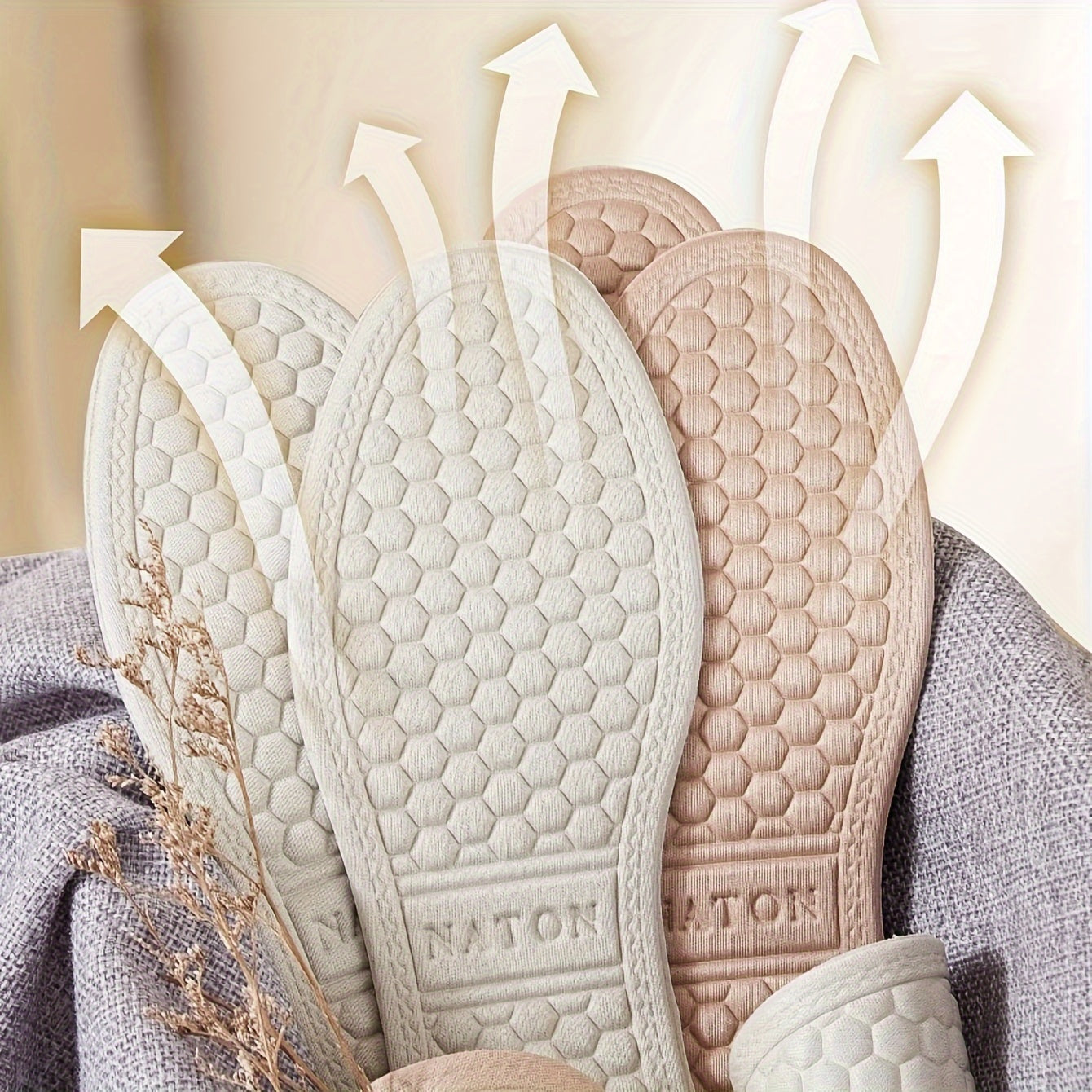 Unisex Memory Foam Insoles Breathable Latex Cushions Anti-Slip Durable
