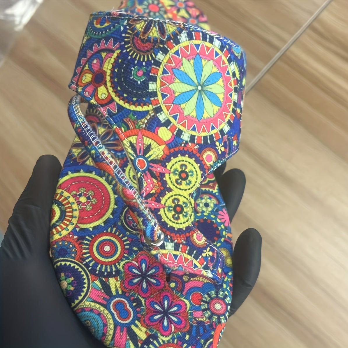 Women's Bohemian Floral Slide Sandals Open-Toe Flat with Adjustable Straps